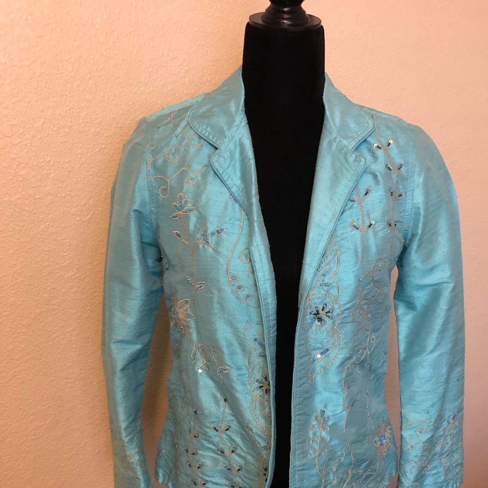 Beautiful Silk Jacket with beads & embroidery! NWT